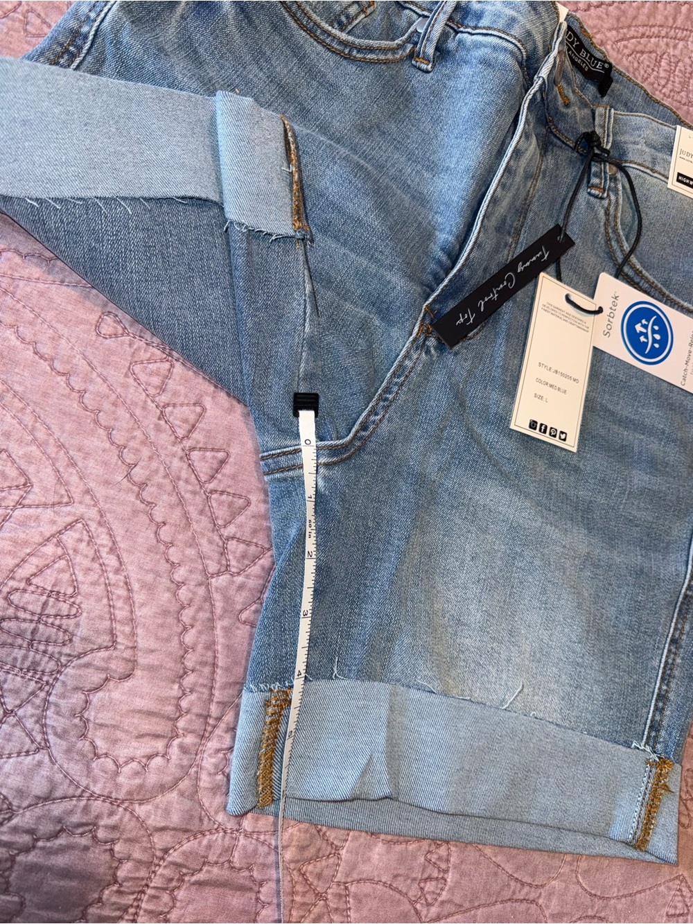 Judy Blue Light Wash High-Rise Rolled Hem Denim Shorts - Picture 9 of 13